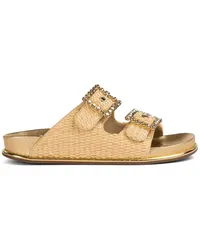 Le Silla Pool Side Sandalen mit Kristallen Nude