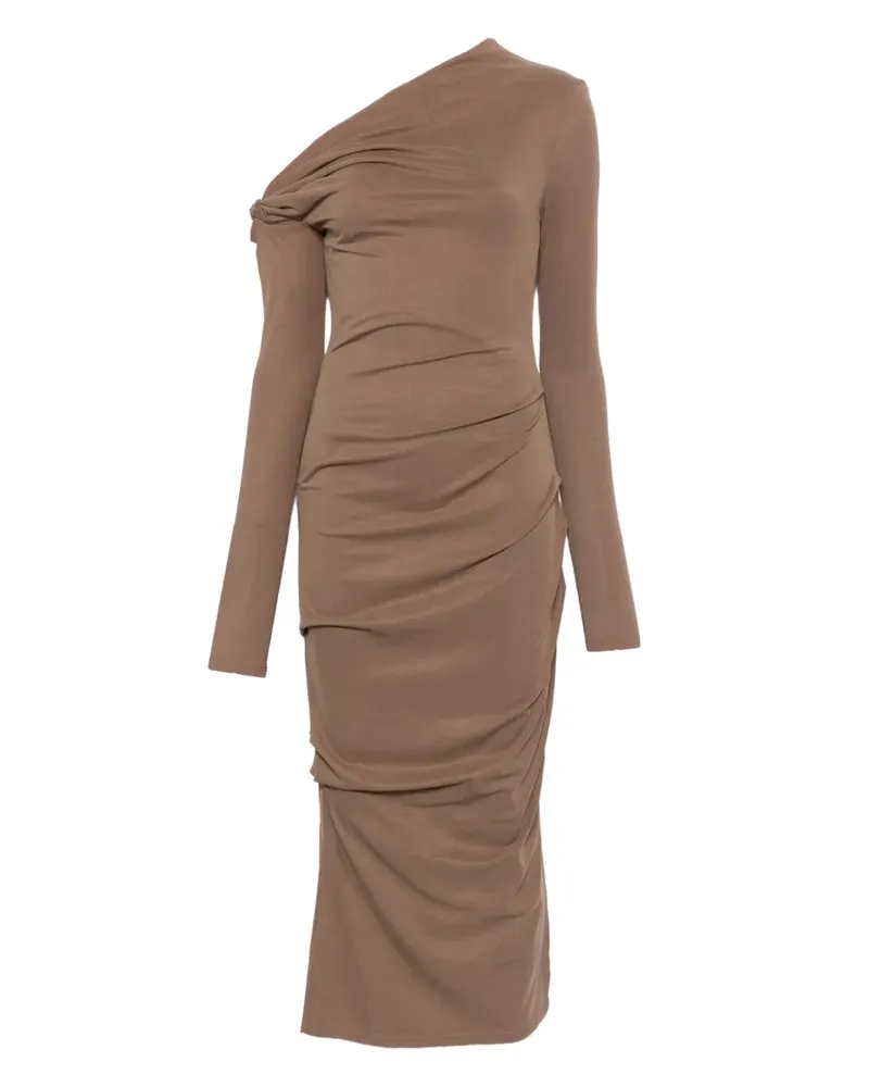 Paris Georgia Drapiertes Manahou One-Shoulder-Kleid - Nude Nude