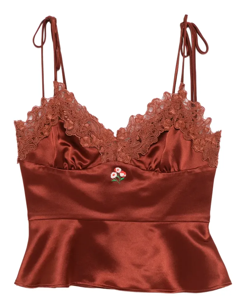 Cynthia Rowley Top aus Satin - Braun Braun