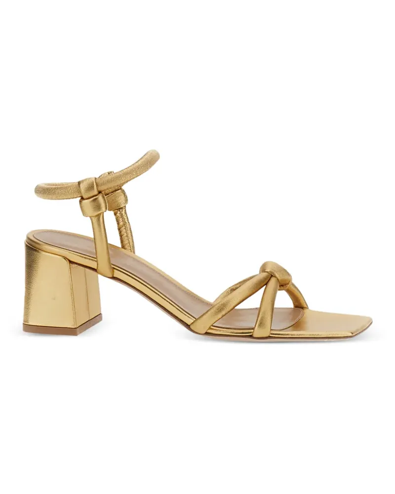 Gianvito Rossi knot-detail leather heeled sandals - Gold Gold