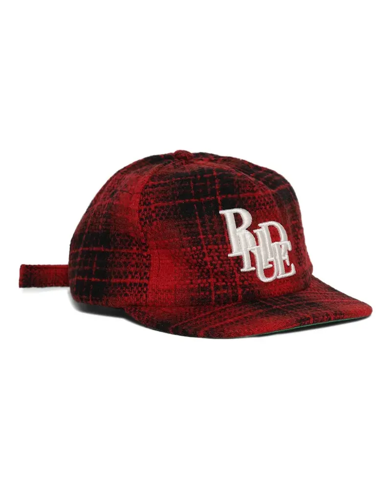 RHUDE Karierte Baseballkappe mit Logo - Rot Rot