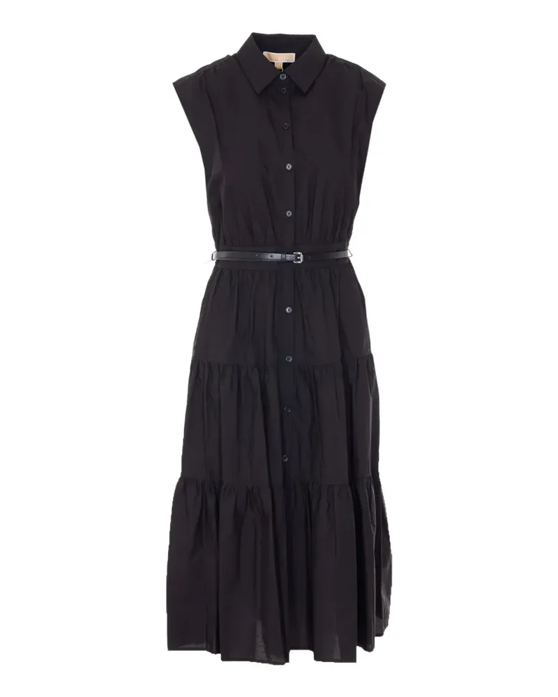 Michael Kors shirt-collar midi dress - Schwarz Schwarz