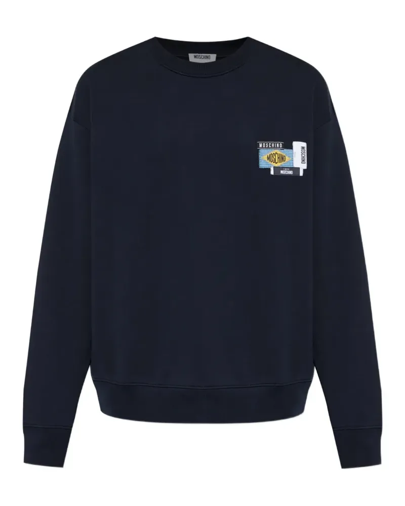 Moschino logo-patch sweatshirt - Blau Blau