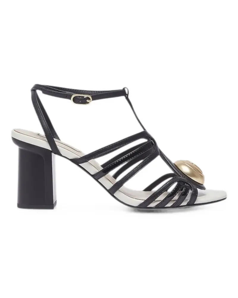 Liu Jo logo-plaque caged sandals - Schwarz Schwarz