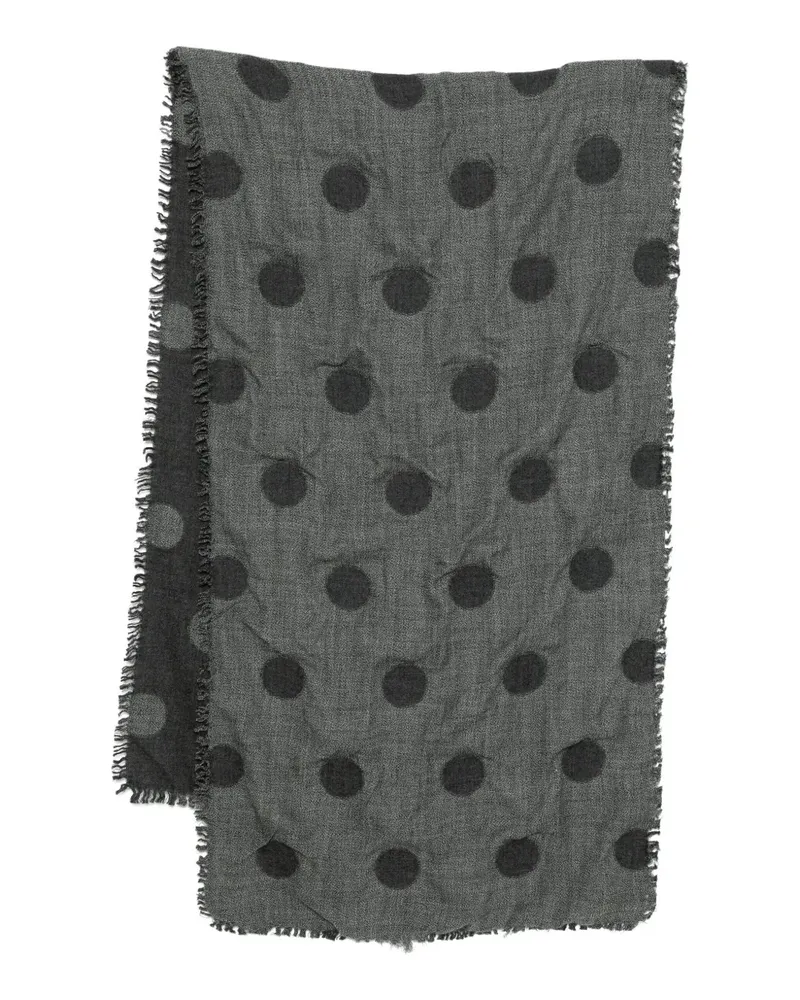 Yohji Yamamoto Schal mit Polka Dots - Grau Grau