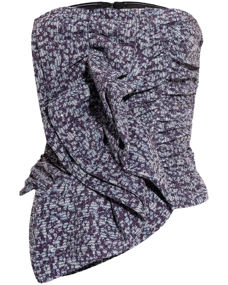 ROTATE Birger Christensen Schulterfreies Top mit Raffungen - Violett Violett