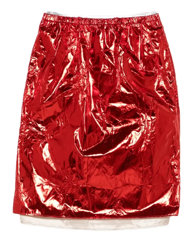 N° 21 Rock im Metallic-Look mit Knitteroptik - Rot Rot