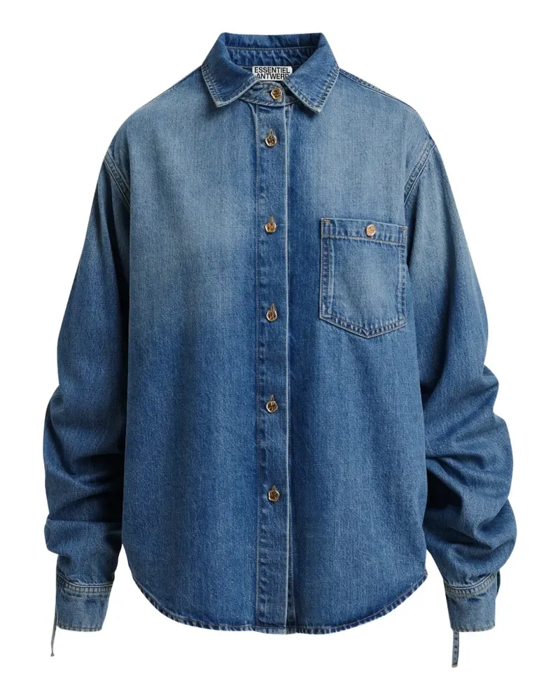 Essentiel drawstring-sleeve shirt - Blau Blau