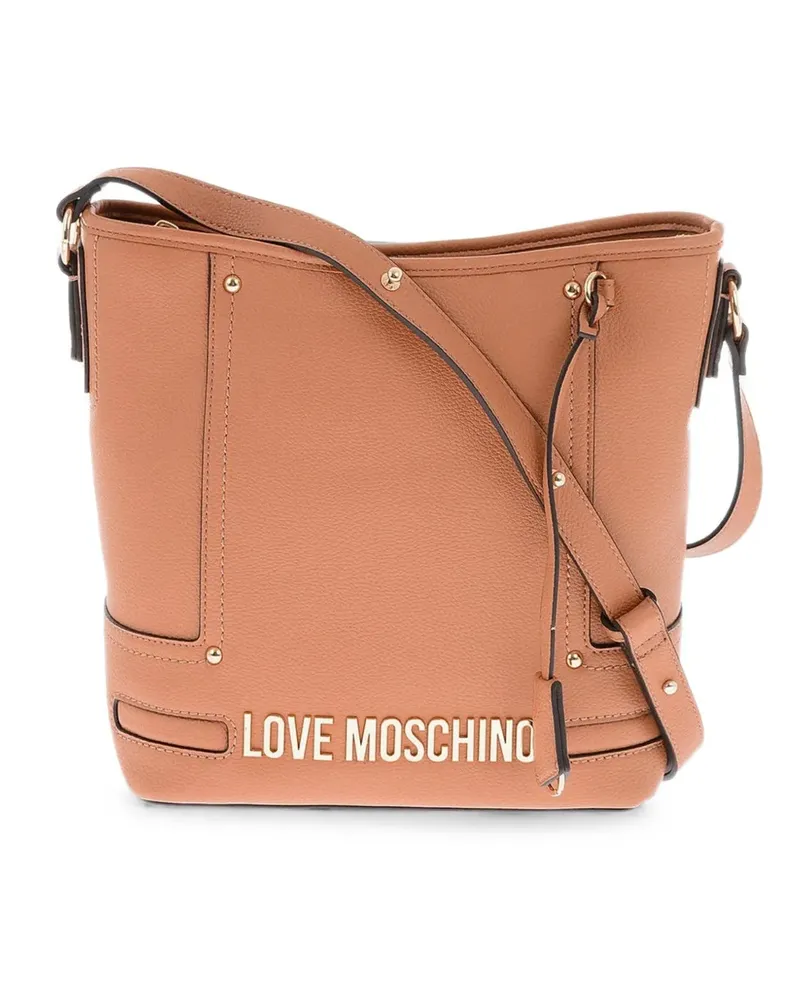 Moschino logo-lettering shoulder bag - Braun Braun