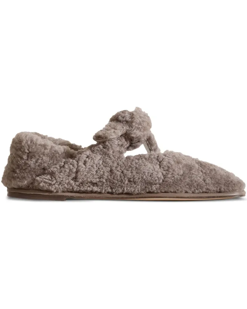 HEREU Ballerinas aus Shearling - Grau Grau
