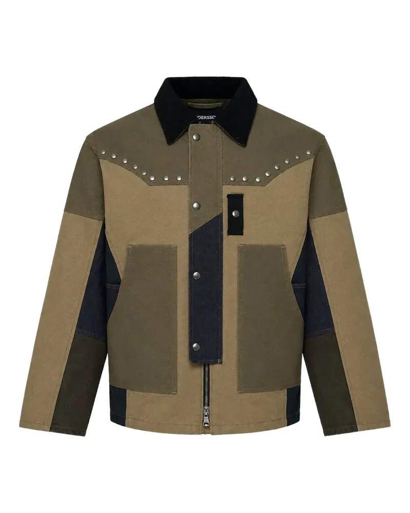 Andersson Bell stud-embellished patchwork jacket - Grün Grün