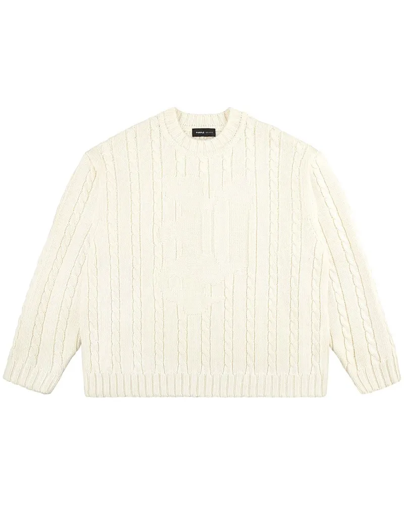 PURPLE BRAND Gothic P Pullover - Weiß Weiß
