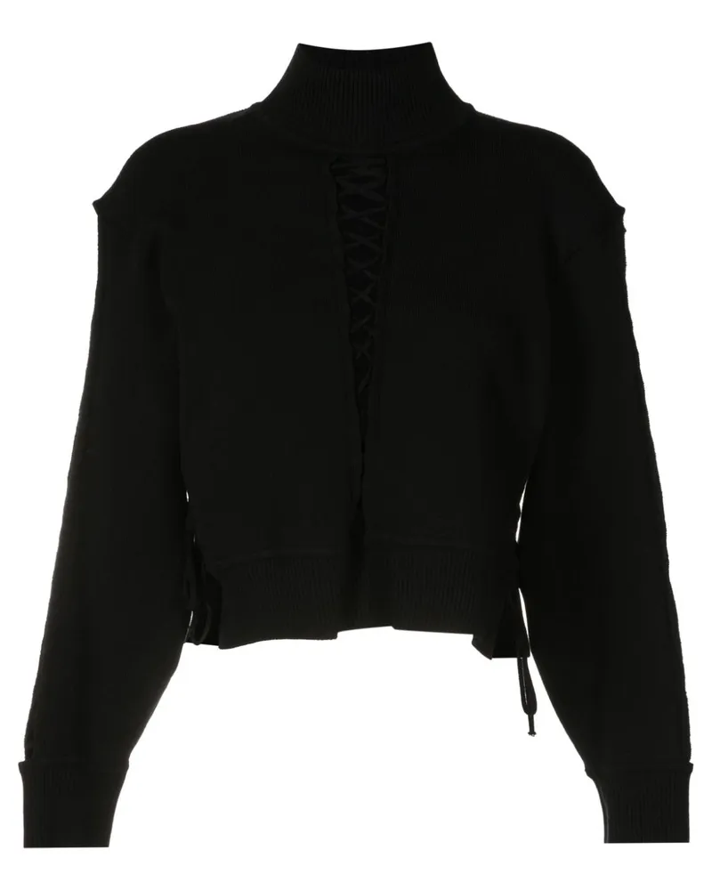 Gloria Coelho Pullover mit Schnürung - Schwarz Schwarz