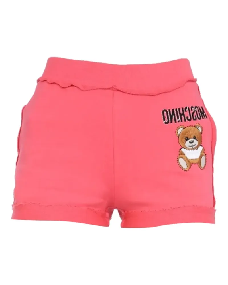 Moschino Jersey-Shorts mit Logo-Stickerei - Rosa Rosa