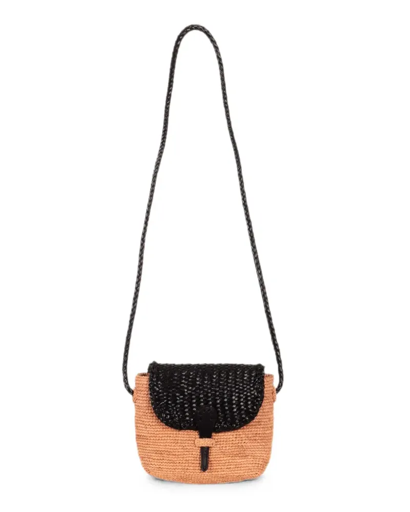 Dragon Diffusion woven-design flap-closure crossbody bag - Nude Nude