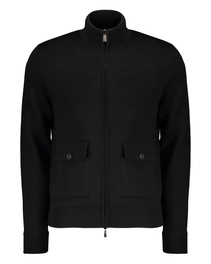 MOORER Brock-CWH zip-up high-neck cardigan - Schwarz Schwarz