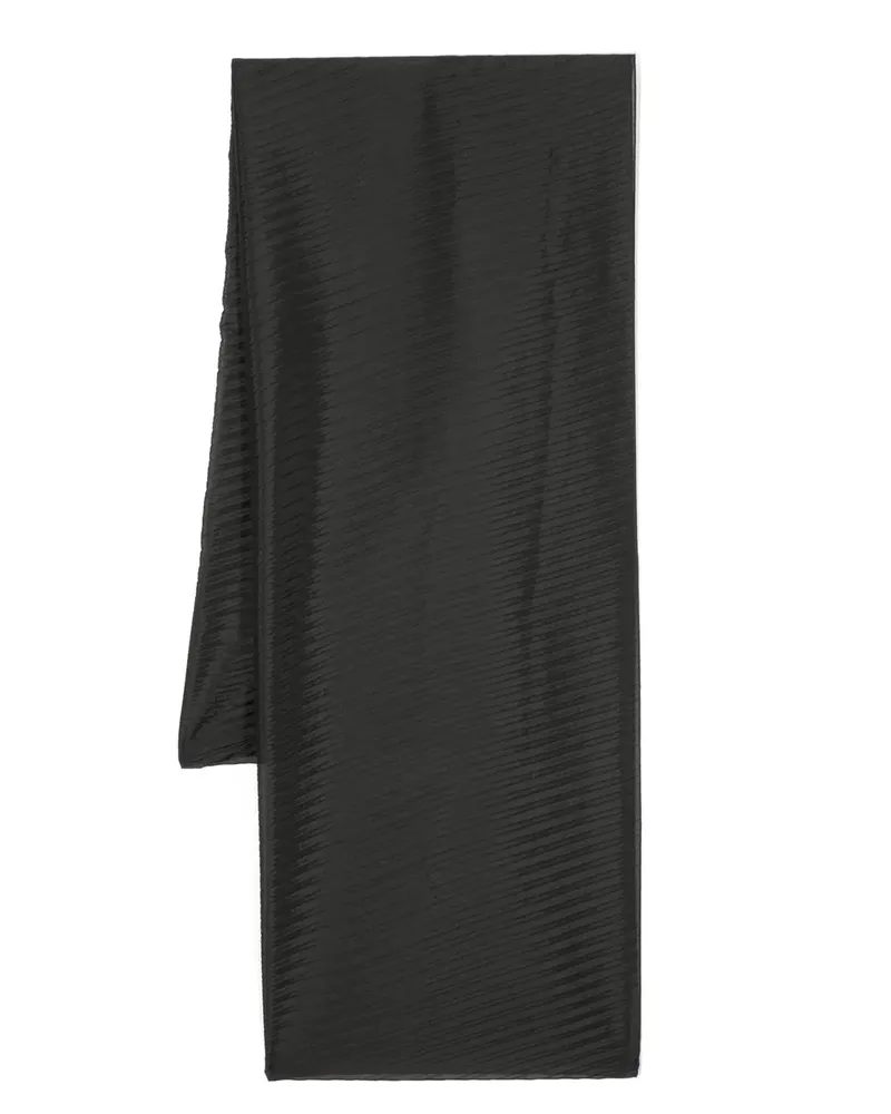 Emporio Armani Plissierter Schal - Schwarz Schwarz