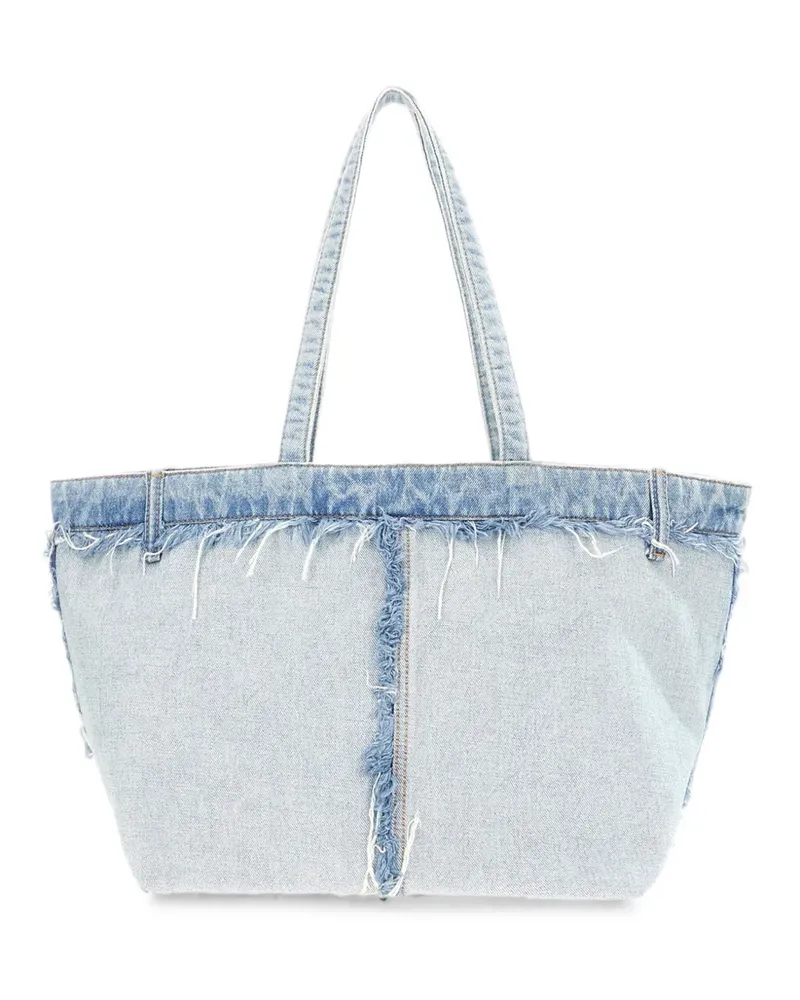 Alexander Wang Punch frayed denim tote bag - Blau Blau