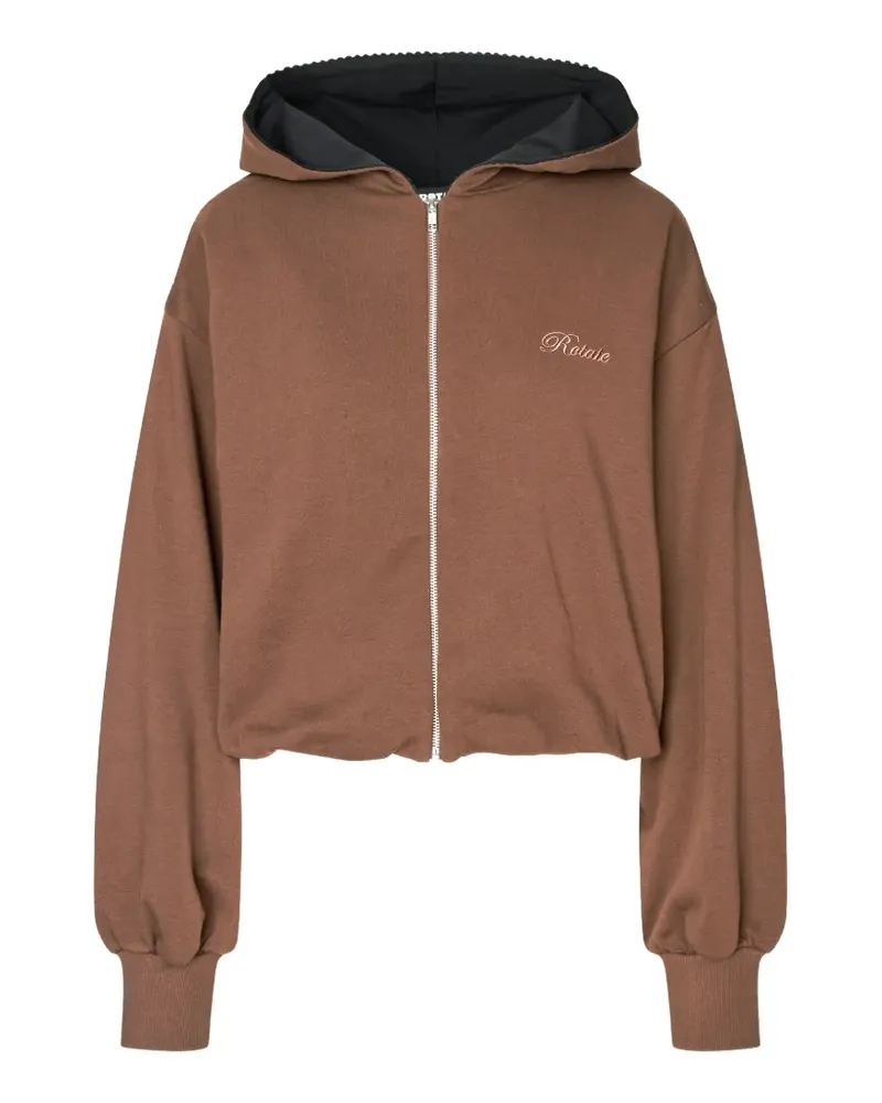 ROTATE Birger Christensen Kapuzenjacke mit Logo-Stickerei - Braun Braun