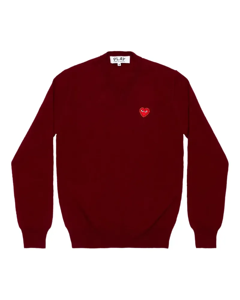 Comme des Garçons Pullover mit Herz-Patch und Strass - Rot Rot