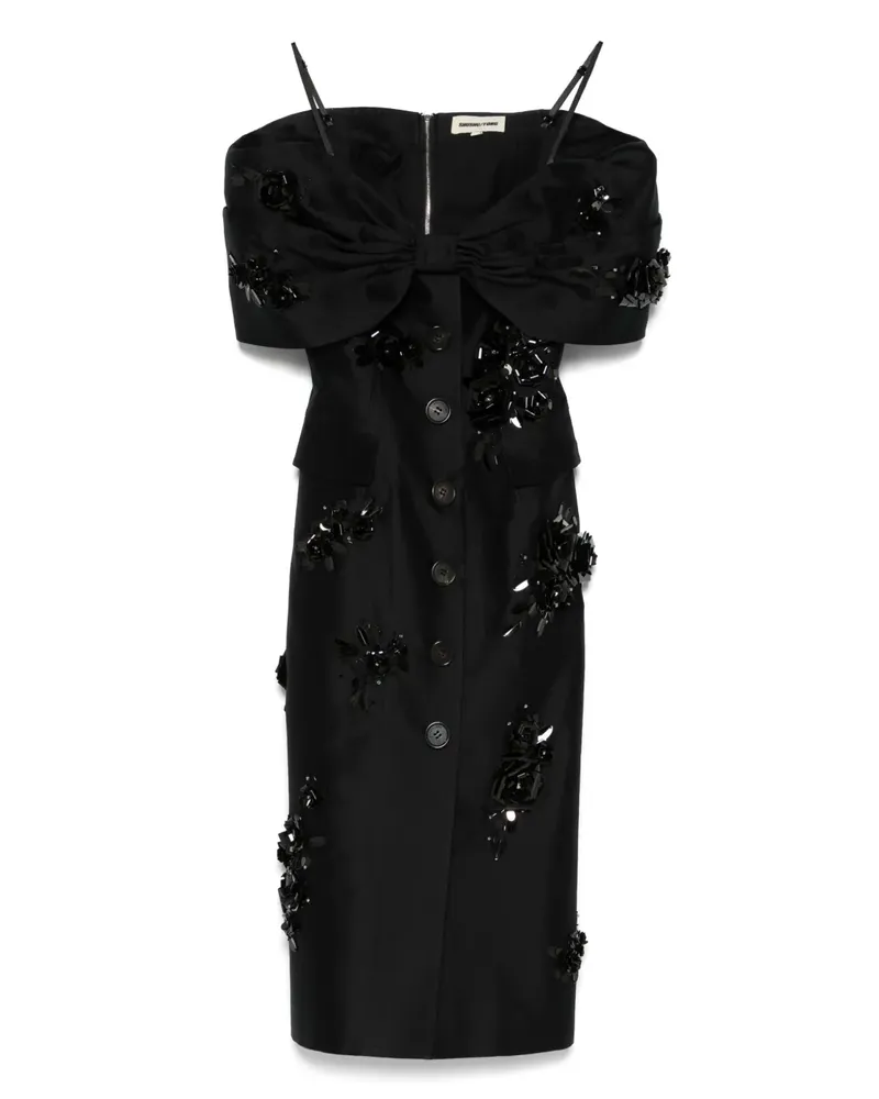 SHUSHU/TONG Kleid mit Oversized-Schleife - Schwarz Schwarz
