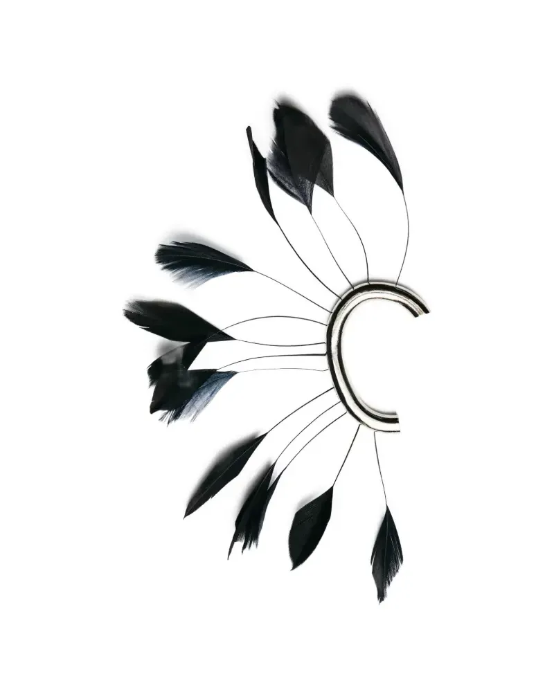 Patrizia Pepe feather-trim ear cuff - Silber Silber