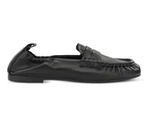 elasticated leather loafers - Schwarz