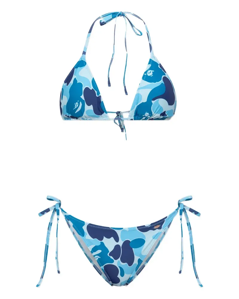 BAPE camouflage-print bikini - Blau Blau