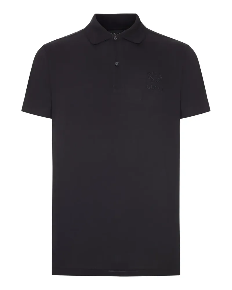 Gucci Interlocking GG embroidered polo shirt - Schwarz Schwarz