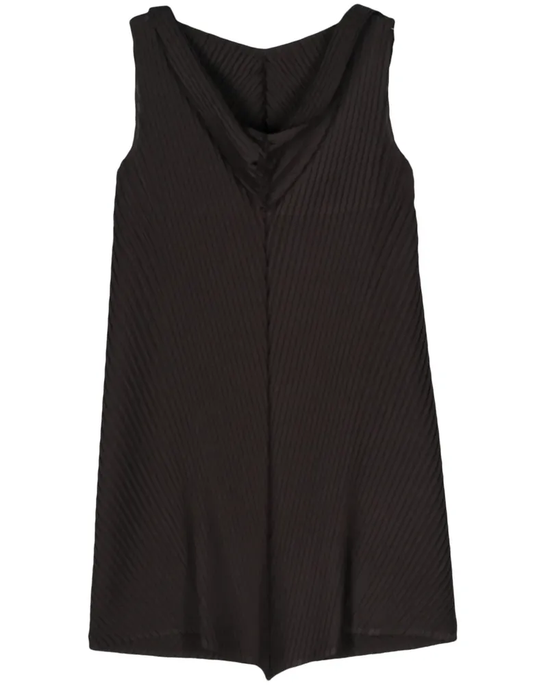 Issey Miyake Plissiertes Minikleid - Schwarz Schwarz