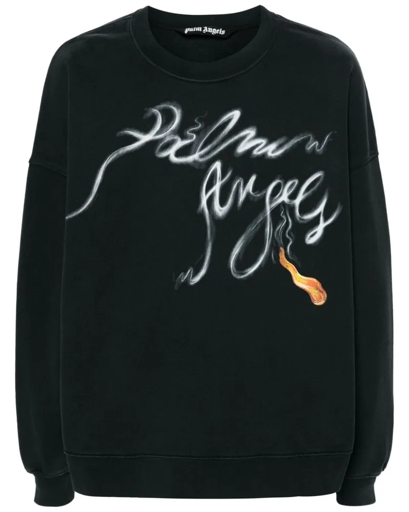 Palm Angels Foggy Sweatshirt mit Logo-Print - Schwarz Schwarz