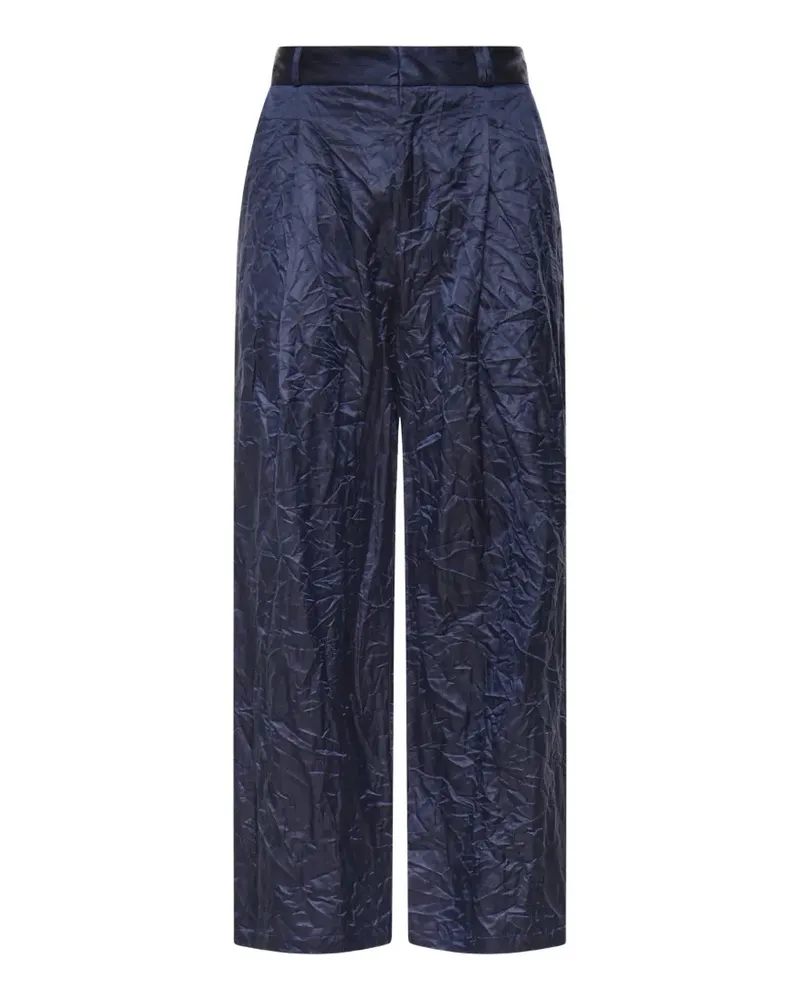BONSAI crinkled-effect trousers - Blau Blau