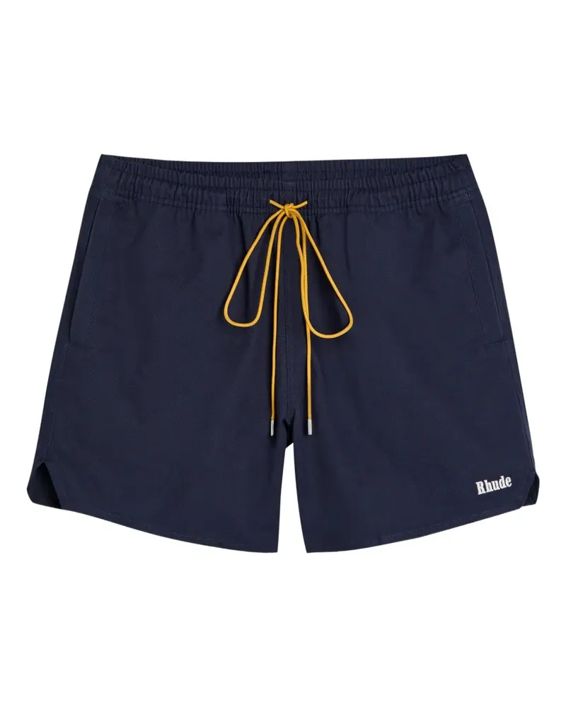 RHUDE Segelshorts mit Logo-Print - Blau Blau