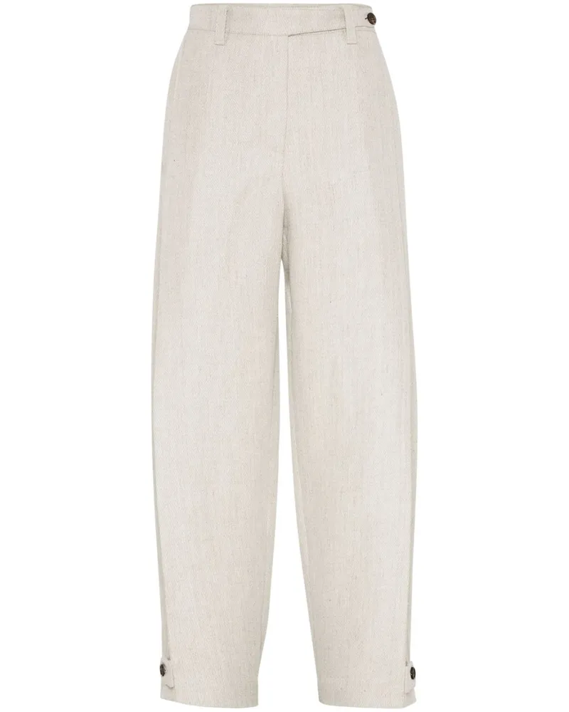 Brunello Cucinelli Hose aus Leinen - Nude Nude
