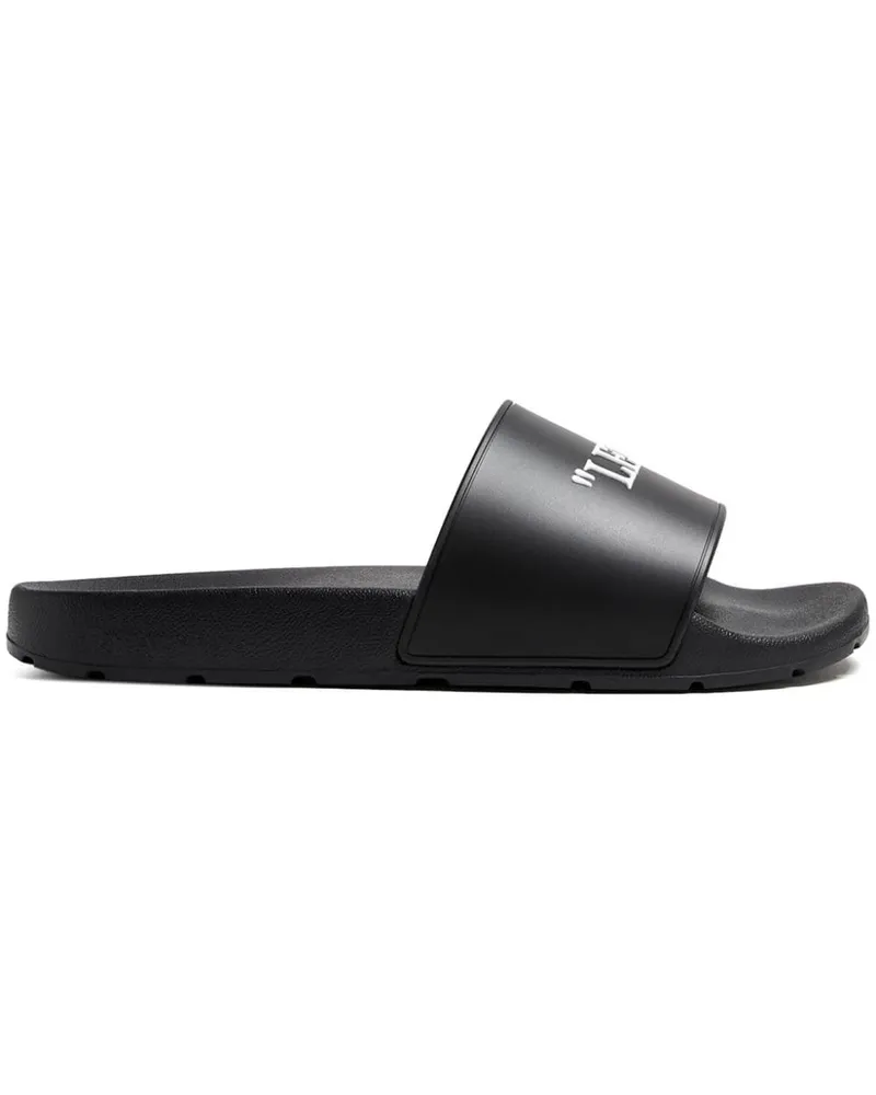 OFF-WHITE Quote Pantoletten - Schwarz Schwarz