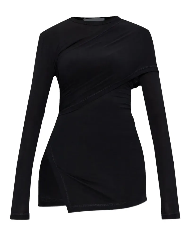 Helmut Lang Oberteil mit asymmetrischem Saum - Schwarz Schwarz