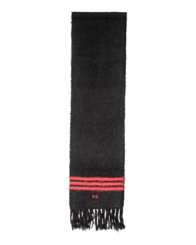Y-3 Gestreifter Schal - Schwarz Schwarz