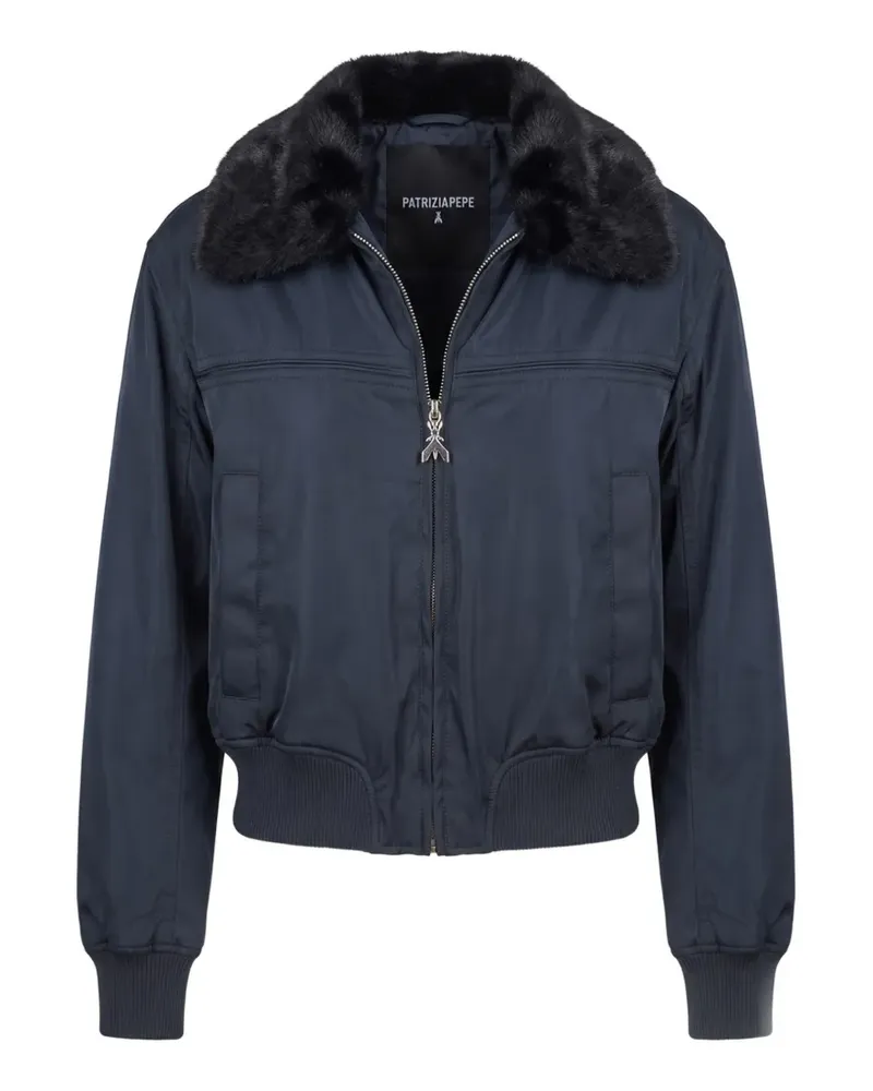 Patrizia Pepe Bomberjacke mit Faux-Fur-Kragen - Blau Blau