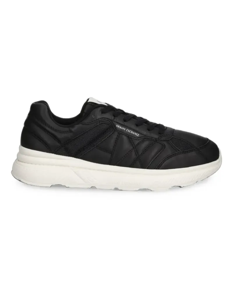 Armani Exchange quilted panelled sneakers - Schwarz Schwarz