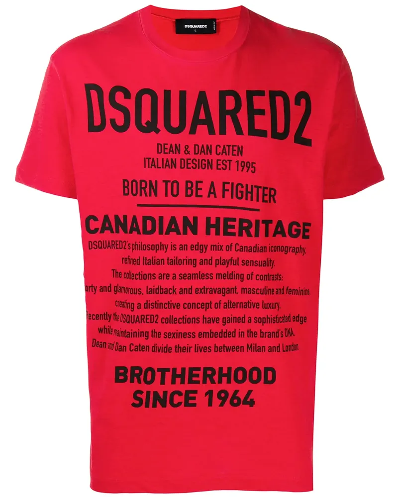 Dsquared2 T-Shirt mit Slogan-Print - Rot Rot
