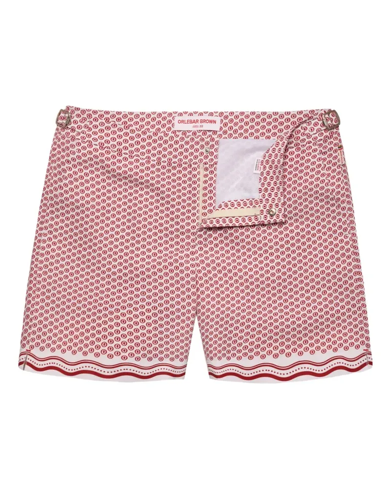 Orlebar Brown Bulldog Badeshorts mit geometrischem Print - Weiß Weiß