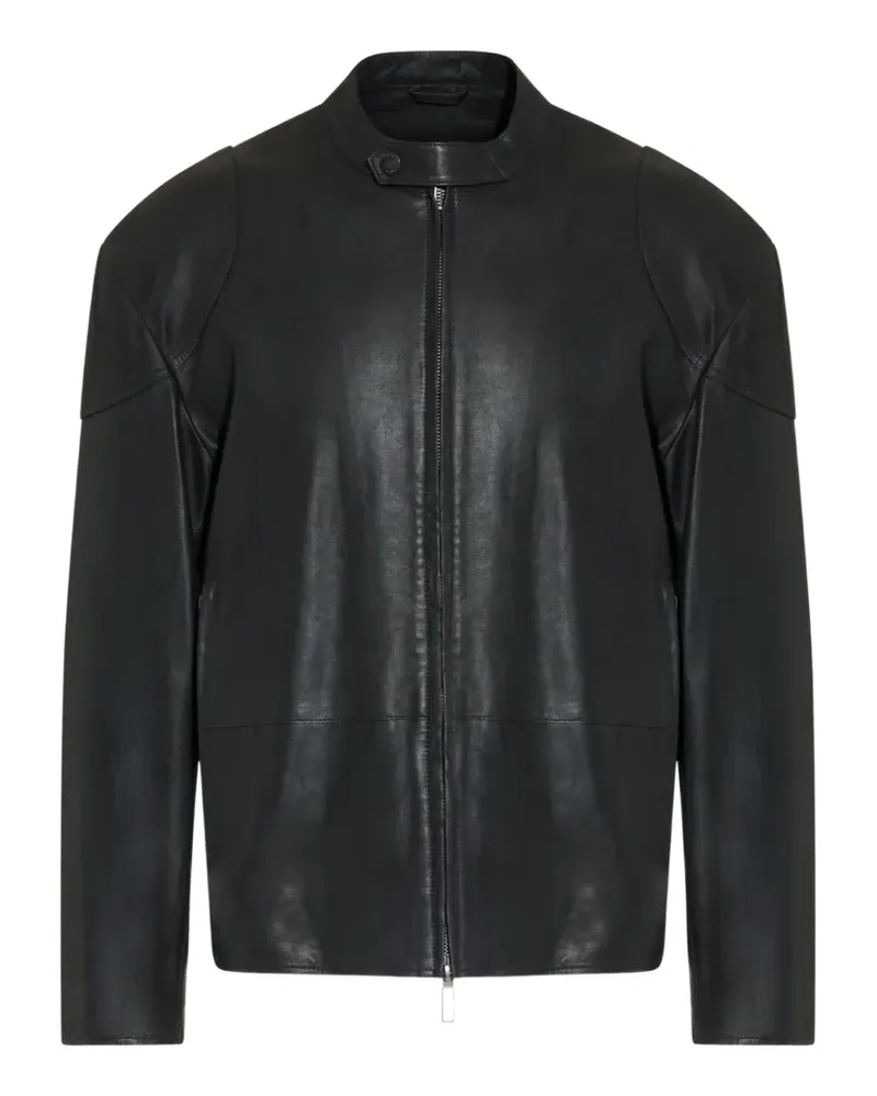Paolo Pecora Milano zip-up leather jacket - Schwarz Schwarz