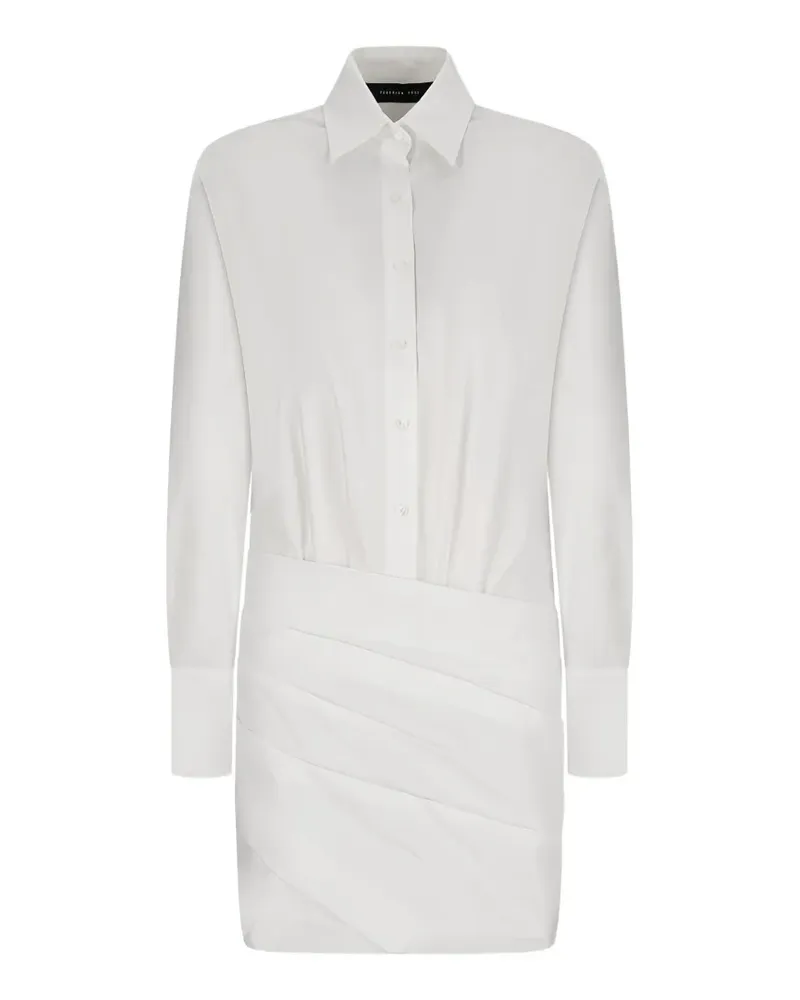 Federica Tosi draped poplin shirt midi dress - Weiß Weiß