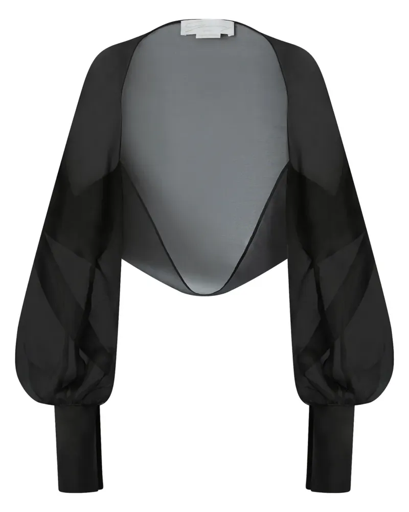 Genny Semi-transparenter Bolero - Schwarz Schwarz