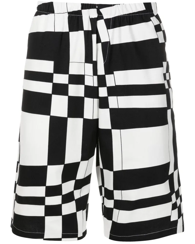 Amir Slama Knielange Shorts mit Print Schwarz