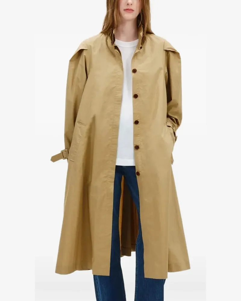 BITE Studios Chet voluminous-shoulder trench coat - Nude Nude