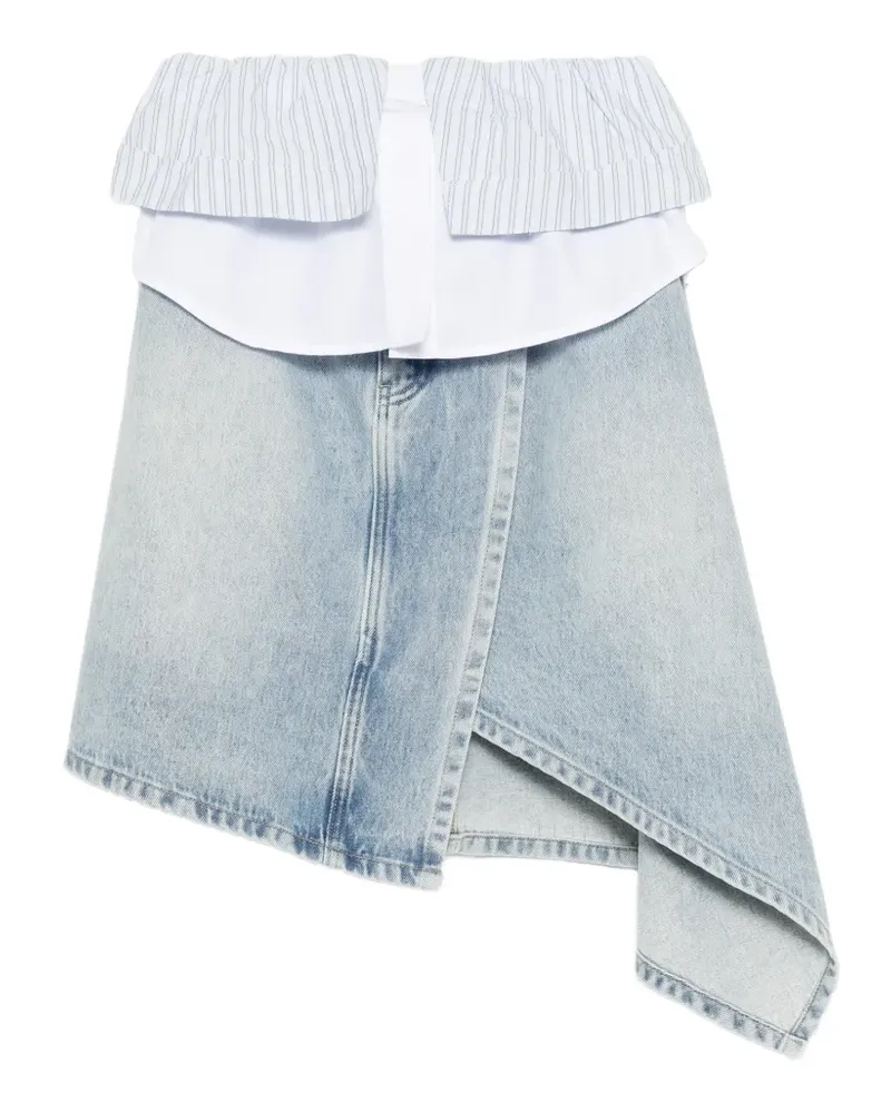 Feng Chen Wang asymmetric panelled denim skirt - Blau Blau
