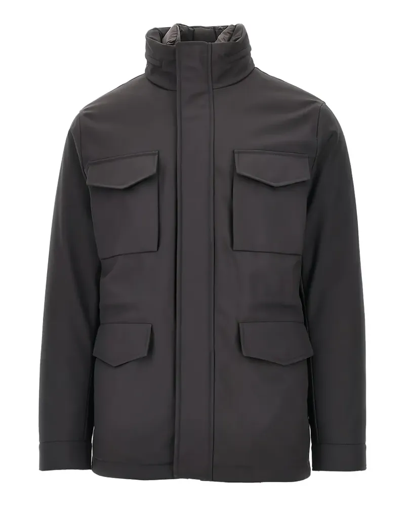 DUNO Fender high-neck multi-pocket coat - Braun Braun