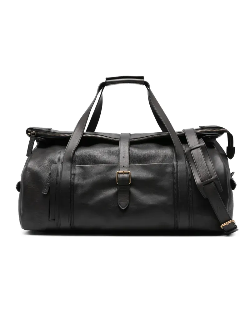 Officine Creative Italia Gekörnte Reisetasche mit Schnalle - Schwarz Schwarz