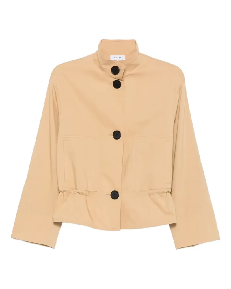 Akris ruffled button-front jacket - Nude Nude